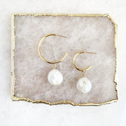Half Hoop with Coin Pearl (three sizes)