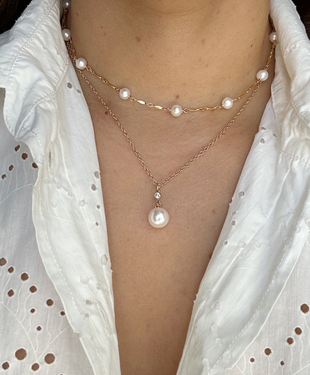 CZ and Pearl Necklace