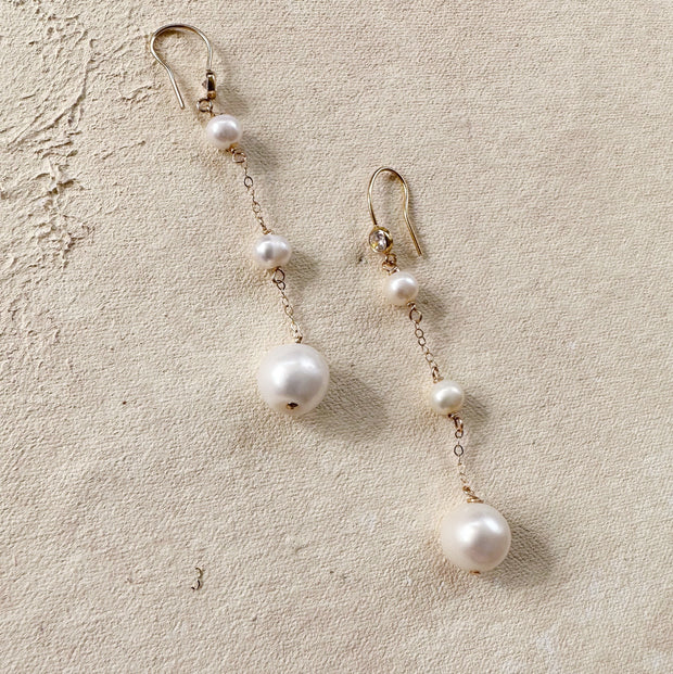 Hook and Pearl Drop Earrings