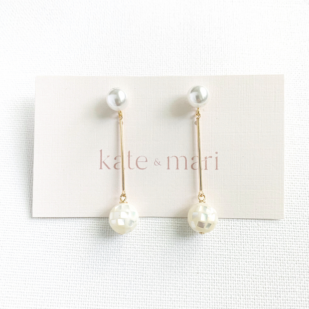 Emme Earrings with Mother of Pearl