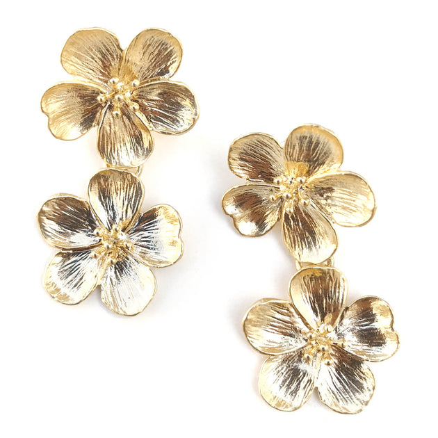 Double Flower Earrings – Kate and Mari Jewelry