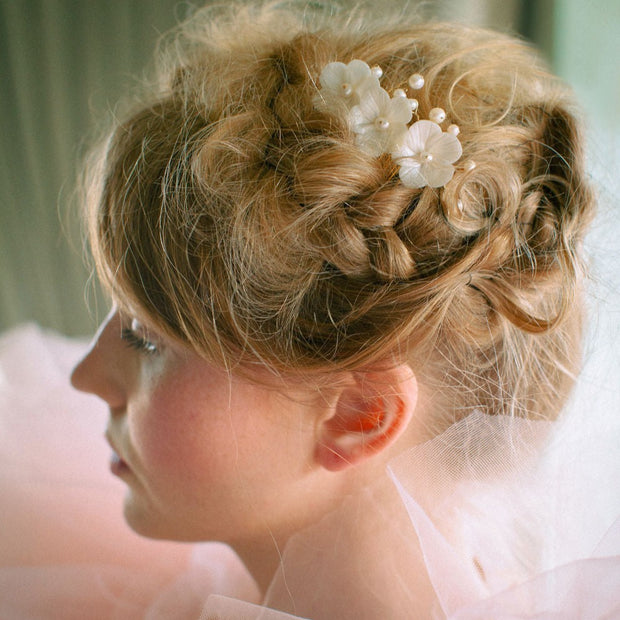 flower hair combs for brides