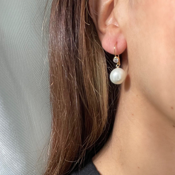 Double Take Pearl Drop Earrings in 14k Gold