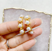 Floral Hoops with Pearls