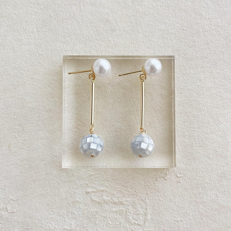 Emme Earrings with Blue Mother of Pearl