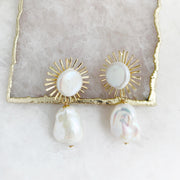 Astrid Earrings with Baroque Pearl Drop
