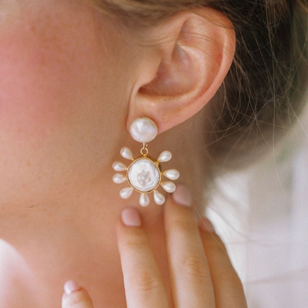 Fan Pearl Earrings